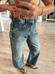 PENSLİ ESKİTME BAGGY JEAN