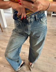 PENSLİ ESKİTME BAGGY JEAN