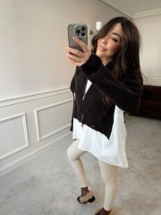 Gömlek geçişli fitilli hırka