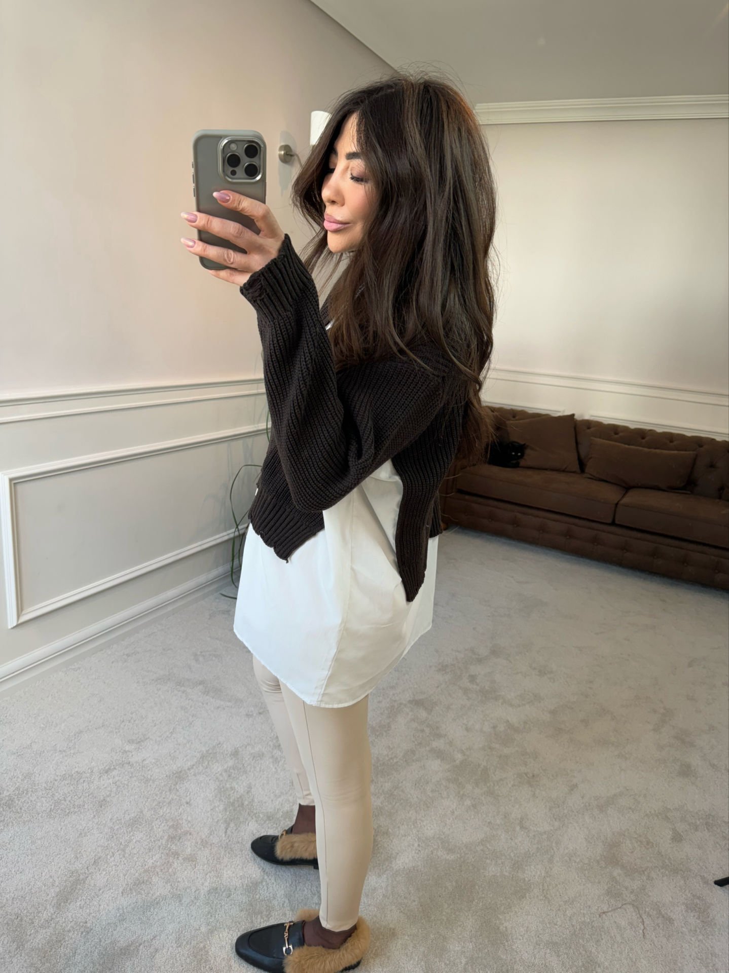 Gömlek geçişli fitilli hırka