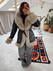 Kürklü Suni Deri Ceket