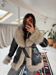 Kürklü Suni Deri Ceket