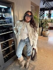 DİK YAKA TAŞ RENK NUBUK MONT