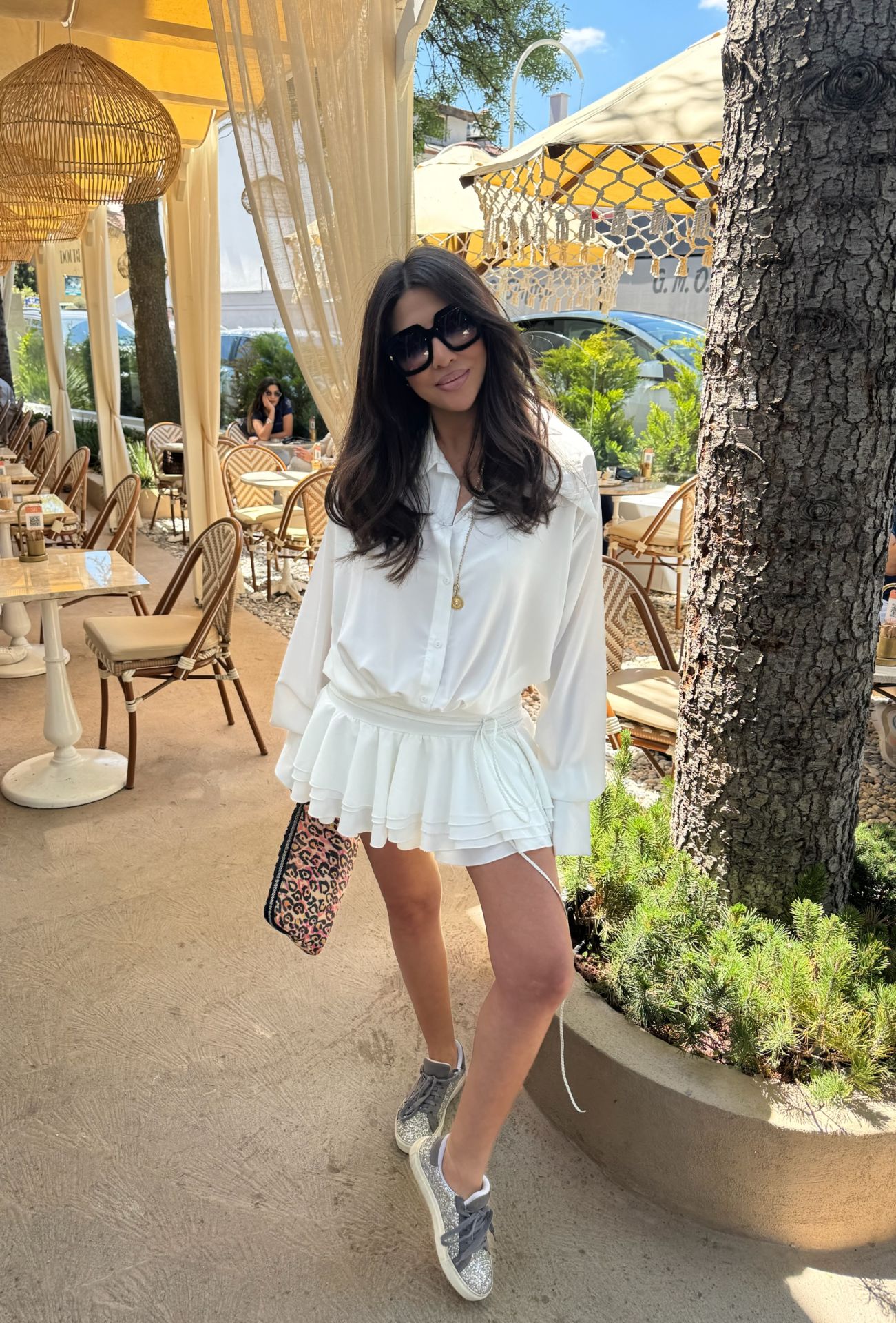 Lilac volan etek elbise