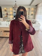 Bordo kadife ceket