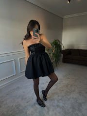 Payet büstiyerli balon etekli elbise