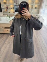 Kürk yaka mumlu parka