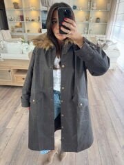 Kürk yaka mumlu parka