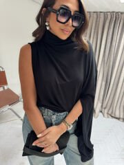 SİYAH TEK KOL BLUZ