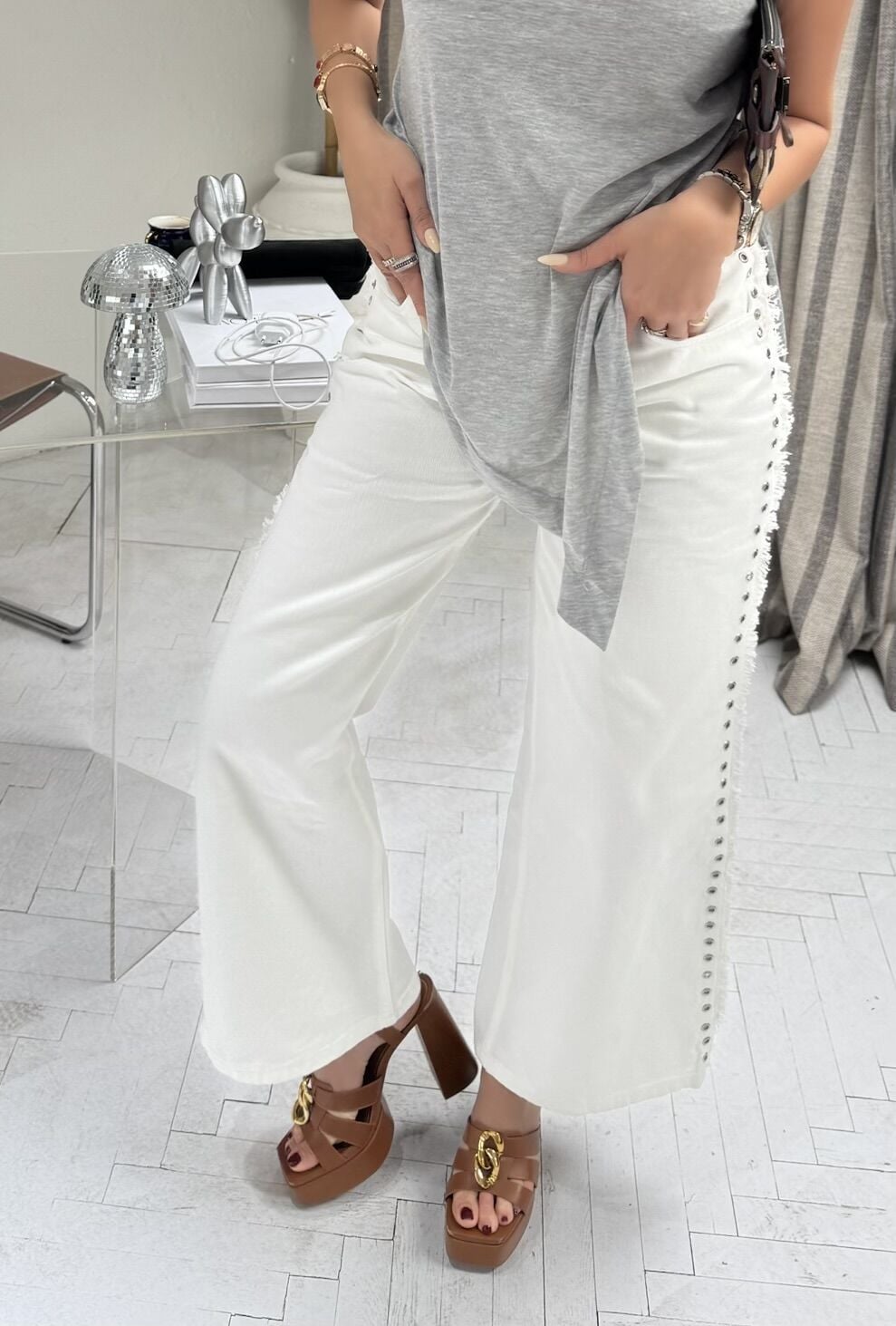 GABARDİN PÜSKÜLLÜ ZIMBALI JEAN