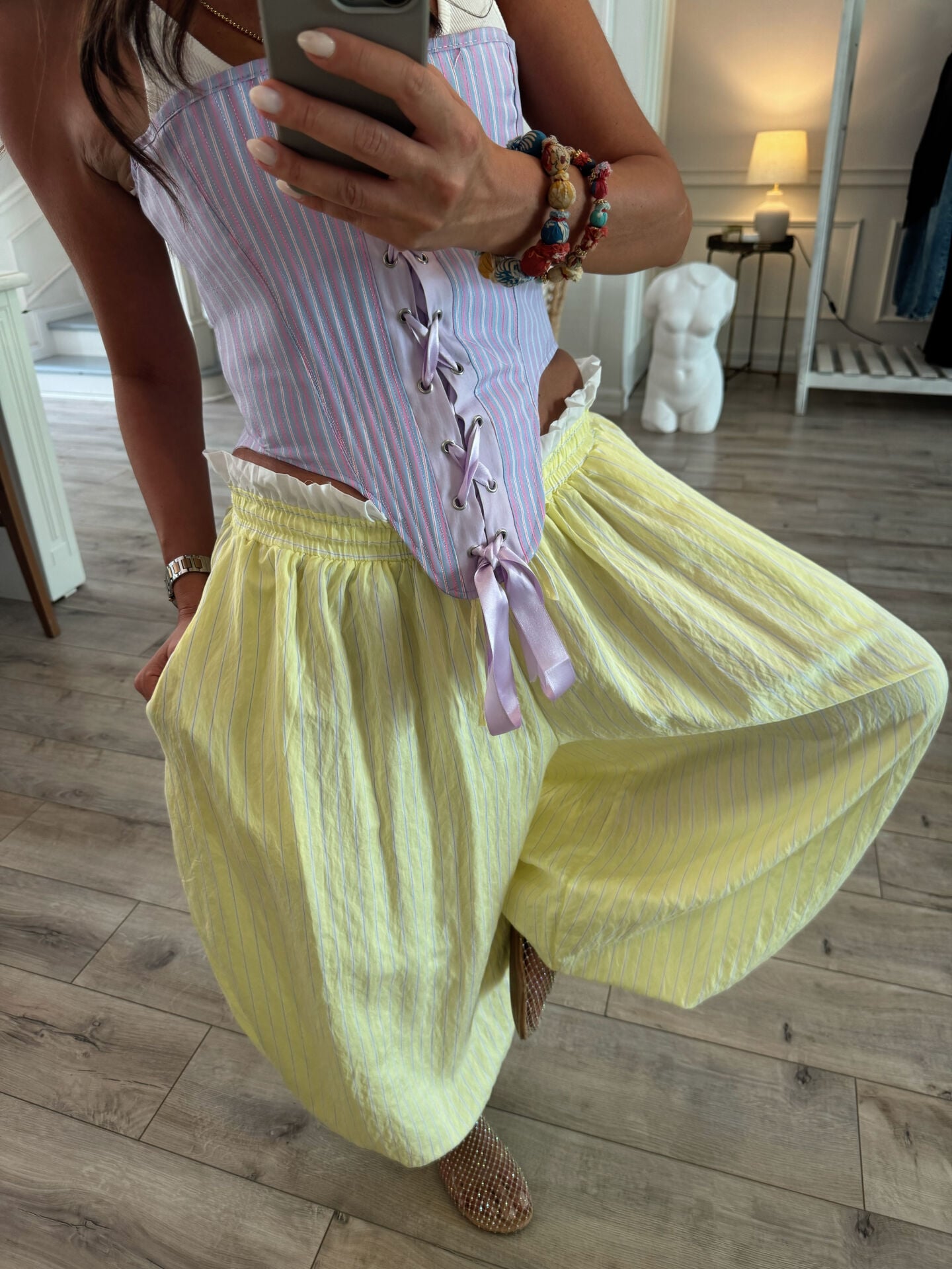 ÇİZGİLİ ŞALVAR PANTOLON