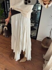 Müslin fırfırlı özel dikim etek