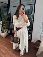 Müslin fırfırlı özel dikim etek