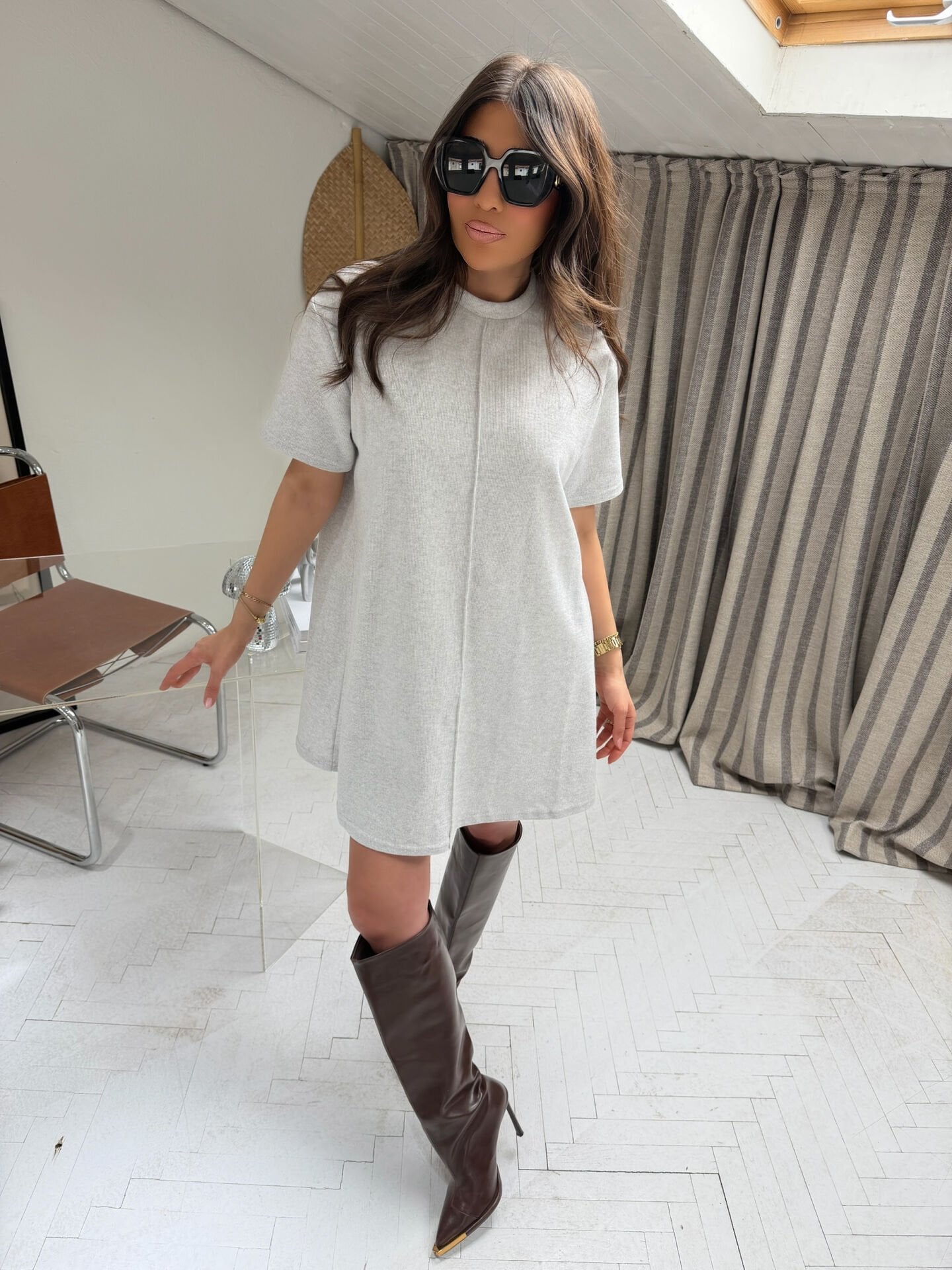 Çimalı fitilli elbise