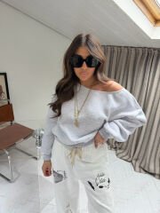 Omuz detay sweatshirt