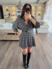 Kadife yakalı oduncu takım