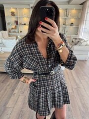 Kadife yakalı oduncu takım