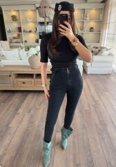 Bağcıklı skinny jean