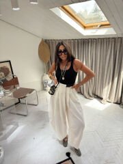 Kemerli Tasarım Crep Pantolon