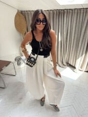 Kemerli Tasarım Crep Pantolon