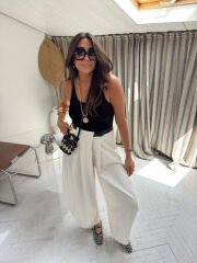 Kaşkorse U Yaka Fitilli Atlet Siyah