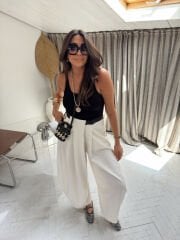 Kaşkorse U Yaka Fitilli Atlet Siyah