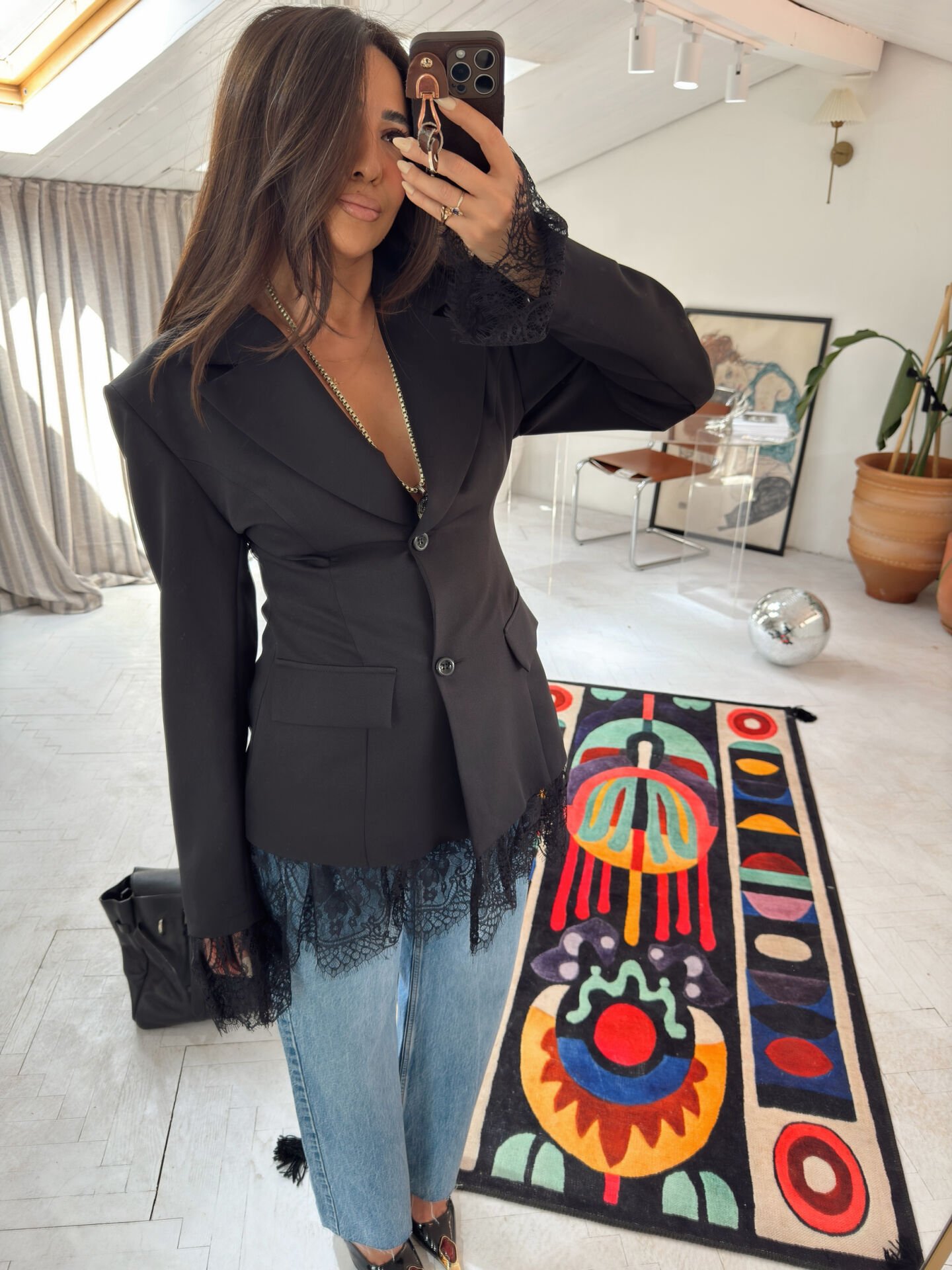 Dantelli Vatkalı Ceket Siyah ( Ön Sipariş)