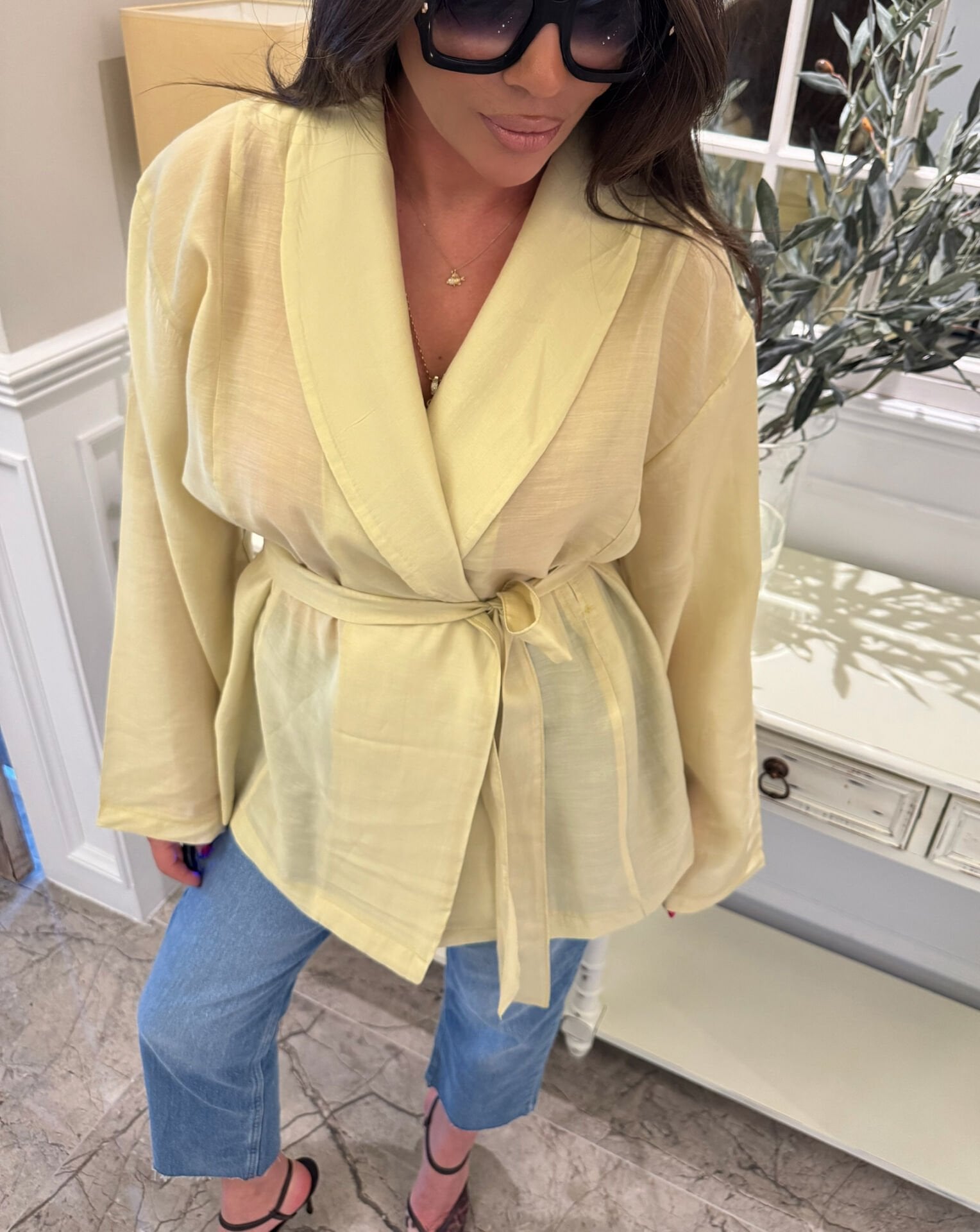 Kuşaklı Hardal Kimono