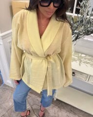 Kuşaklı Hardal Kimono