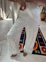 İthal Güpürlü Pantolon