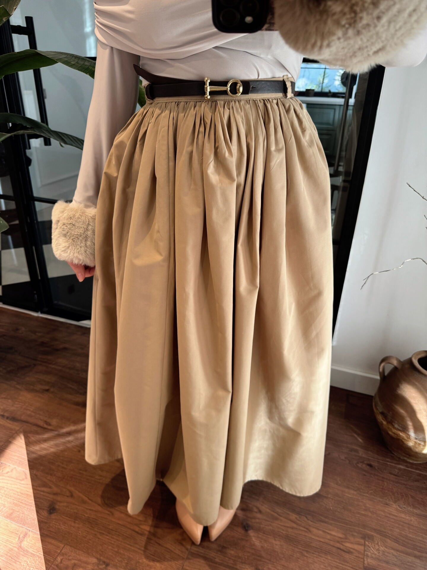 Kemerli Özel Dikim Closh Etek