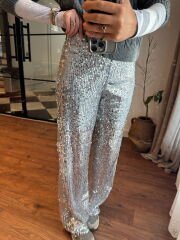 Payetli Pantolon